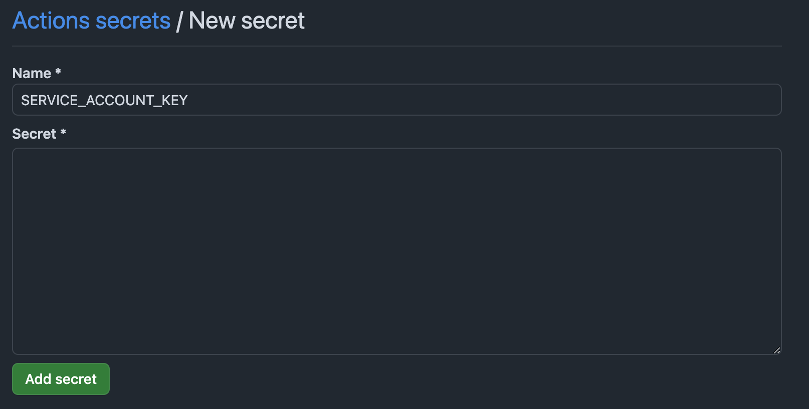 Github Action Secret