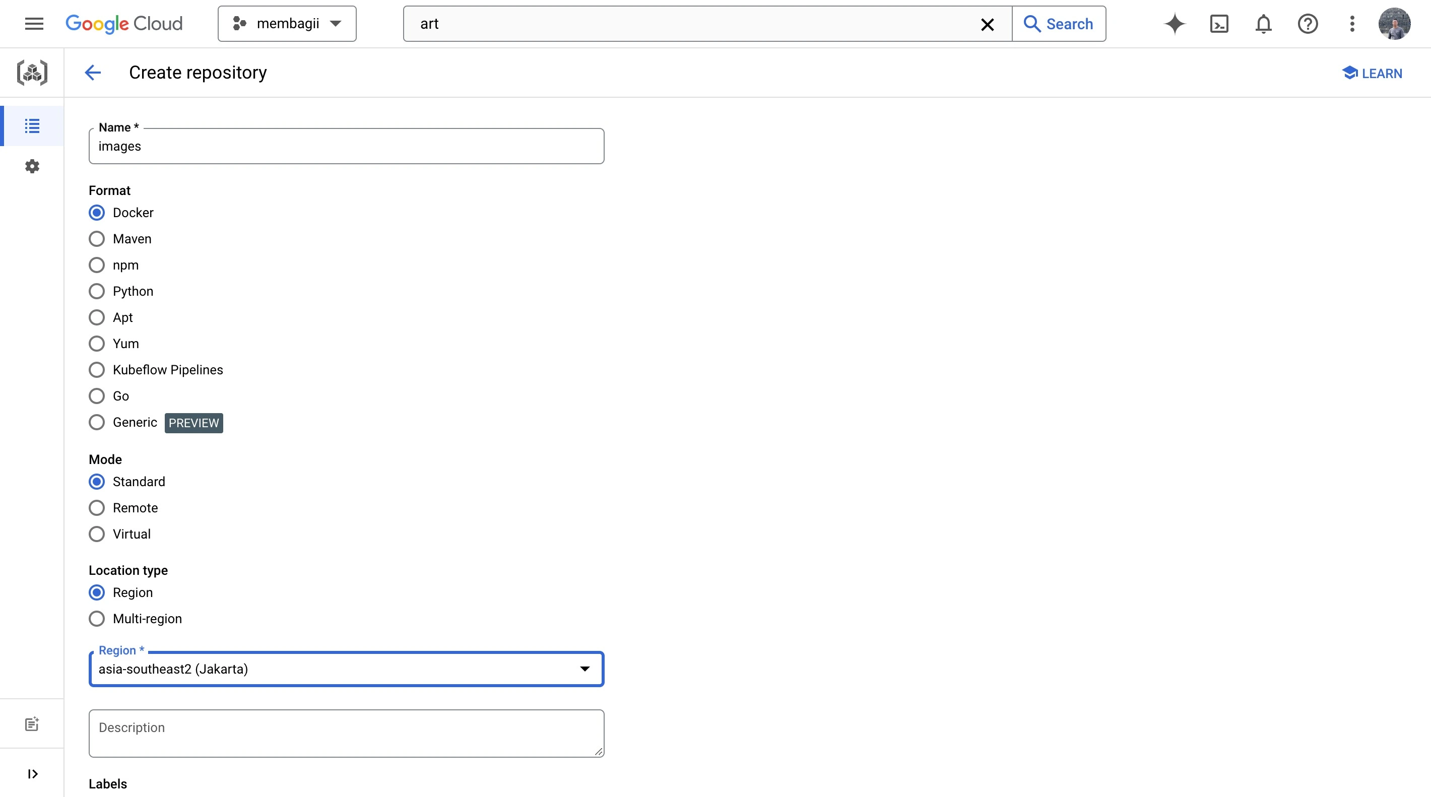 Create Repo Artifact