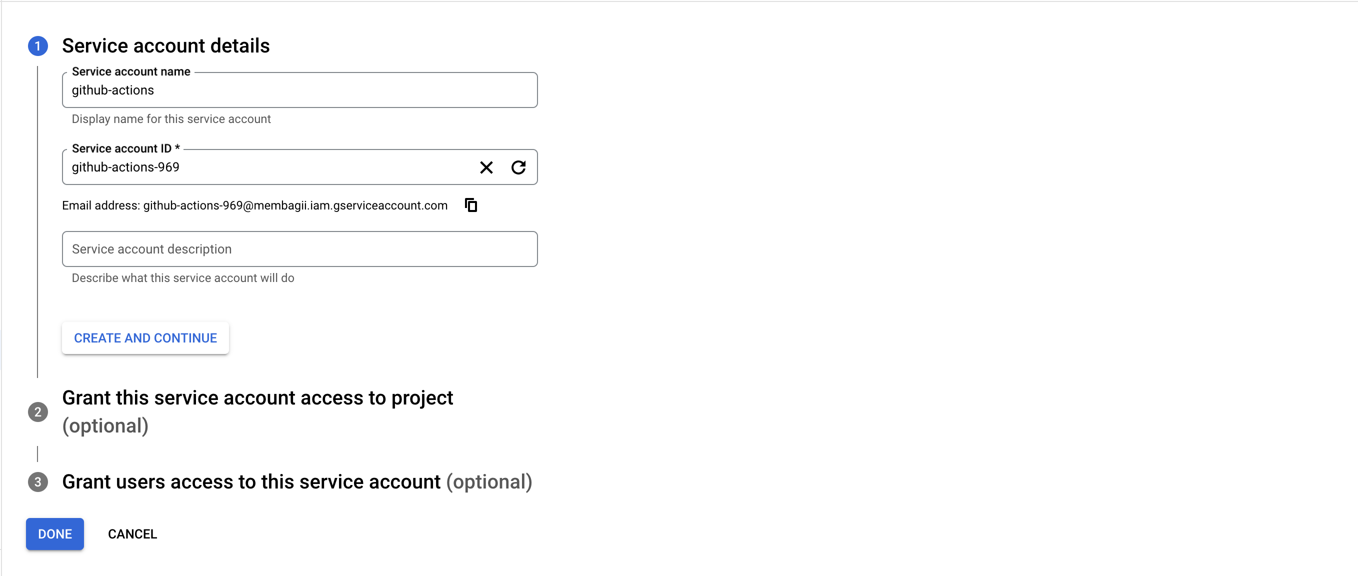 Create Service Account